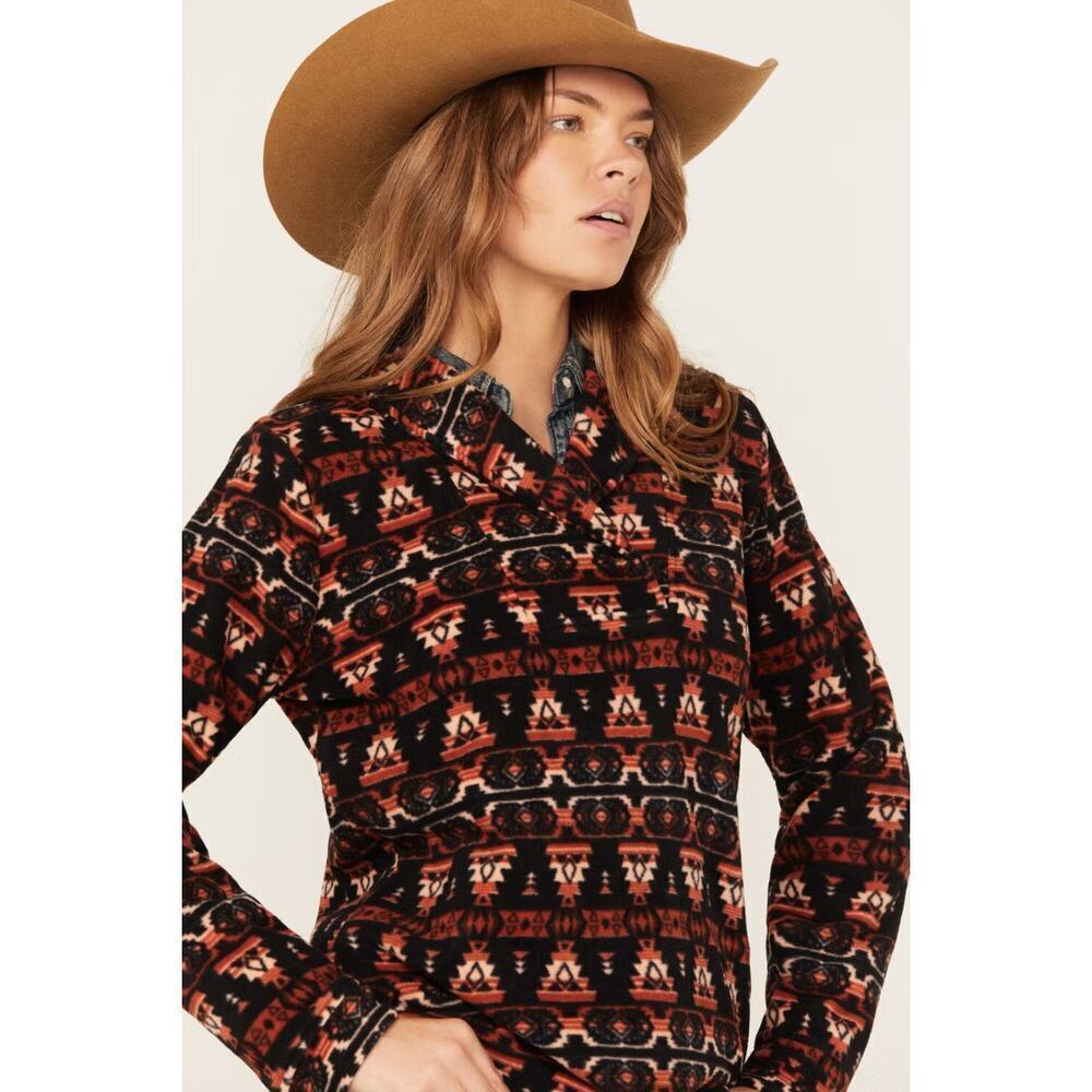 Outback Trading Co. Birdie Pullover Southwest Fleece Pattern Jacket W's Large